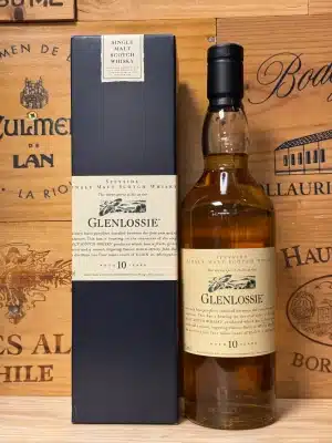 Glenlossie 10 Year Old Flora & Fauna – Speyside single malt whisky in 700ml fles met floraal etiket en heldere goudgele kleur.