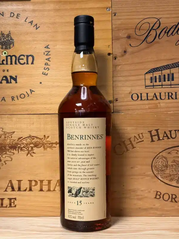 Benrinnes 15 Year Old Flora & Fauna – Speyside single malt whisky in 700ml fles met floraal etiket, rijke amberkleur en stevige expressie.