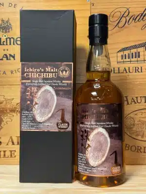 Chichibu Ichiro's Malt Le Centenaire – Le Cask 3738, een zeldzame single cask botteling ter ere van 100 jaar Frans-Japanse diplomatie. Gelimiteerd, met rijke tonen van rijp fruit, kruiden en eiken, gepresenteerd in een exclusieve fles met artistiek label.