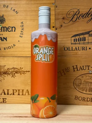Fles Orange Split Likeur – fruitige sinaasappellikeur met frisse citrus en levendige oranje kleur, perfect voor zomerdrankjes.