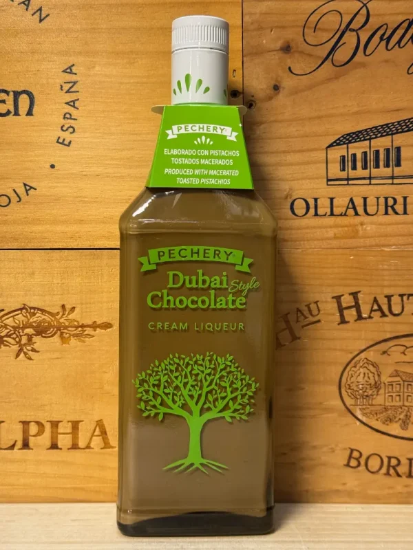 Fles Pechery Pistachios Cream Liqueur – Spaanse roomlikeur met pistachesmaak, romige textuur en luxe uitstraling