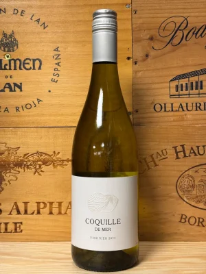 Fles Coquille de Mer Viognier witte wijn uit de Languedoc met bloemige en fruitige tonen