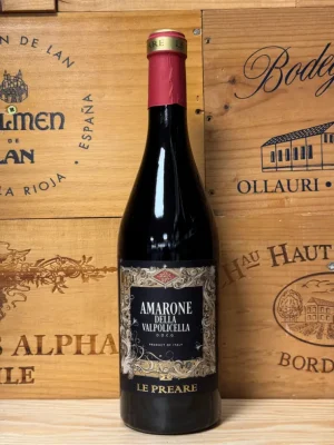 Fles Le Preare Amarone della Valpolicella – Dieprode wijn uit Veneto met rijp fruit, rozijnen en kruidige tonen