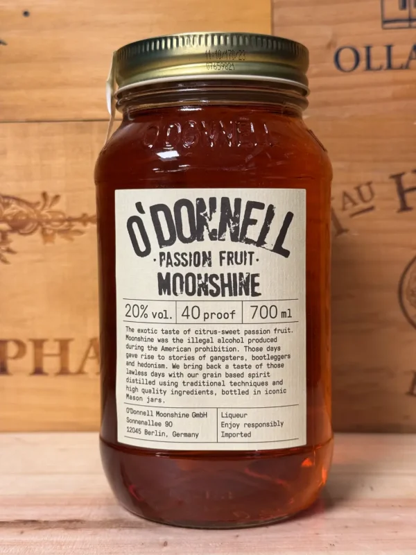Mason Jar O'Donnell Passion Fruit – exotische fruitlikeur met passievruchtensap, 20% alcohol, vegan en zonder kunstmatige toevoegingen