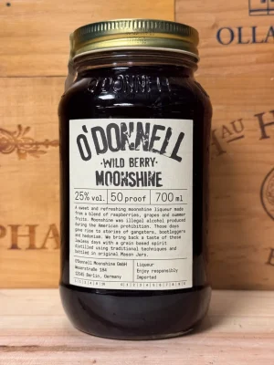 Mason Jar O'Donnell Wild Berry – fruitige bessenlikeur met frambozen, bramen en druiven, 25% alcohol, vegan en glutenvrij