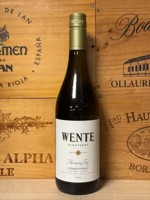 Fles Wente Morning Fog Chardonnay – frisse Californische wijn met appel, citrus, boter en vanille, 20% eikenhoutlagering