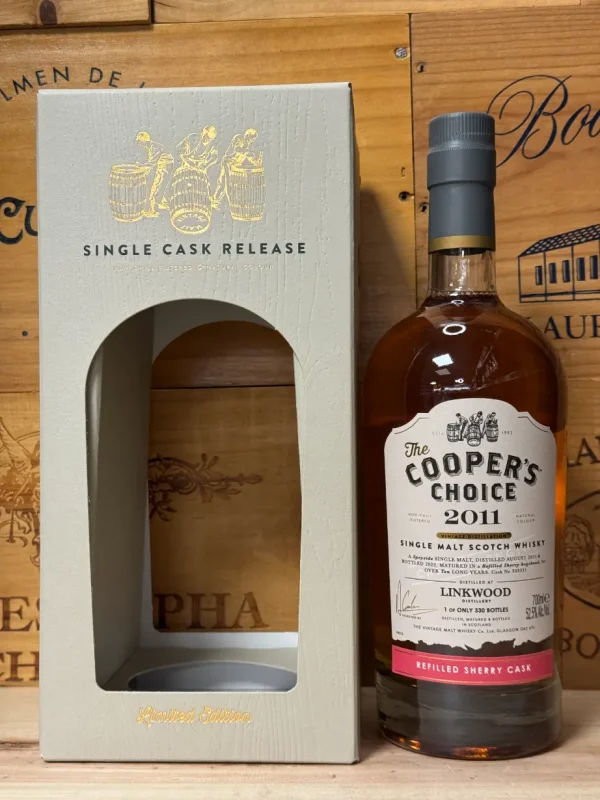 Fles Cooper’s Choice Linkwood 10 Years Old 2011 Cask 303531 Speyside single malt whisky 52,5% ABV