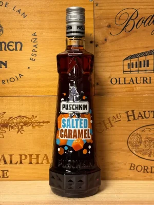 Fles Puschkin Salted Caramel – zoete karamel likeur met zoute toets, ideaal als shot of in cocktails