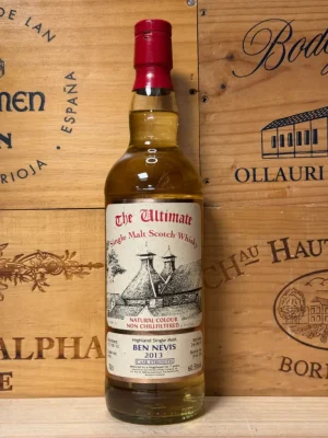 Fles The Ultimate Ben Nevis 2013 Cask 416 – single cask whisky op vatsterkte van 60,5%, rijk aan fruit en kruiden.
