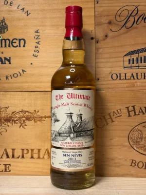 Fles The Ultimate Ben Nevis 2013 Cask 435 – krachtige single malt whisky op vatsterkte, 60,6%, vol fruit en kruiden.