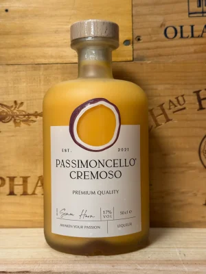 Fles Passimoncello Cremoso – romige passievruchtlikeur uit Italië met tropische aroma’s