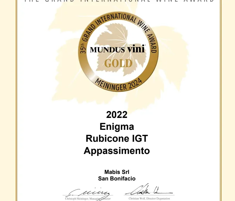 Biscardo Enigma Appassimento Sangiovese wint goud.
