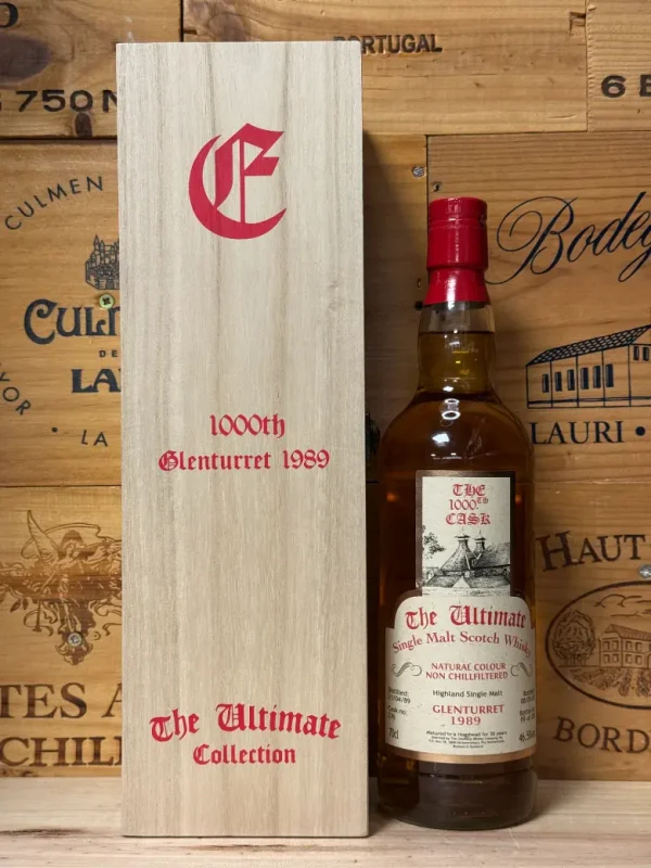 Fles The Ultimate 1000th Cask Glenturret 1989 – 30 jaar oude single malt whisky van 46,5% in gelimiteerde oplage van 255 flessen.