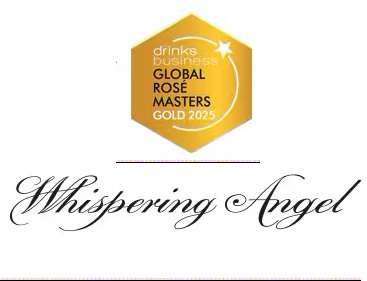 Fles Whispering Angel 2024 rosé met gouden medaille van de Global Rosé Masters 2025