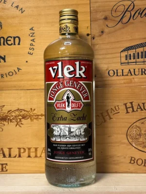 Fles Vlek Jonge Jenever 1,0L met klassiek etiket