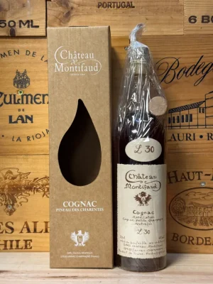 Fles Château Montifaud L30 Cognac – elegante, 30 jaar gerijpte Grande Champagne cognac.