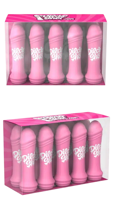 Dildo Shot Mini’s 10x2 cl met kleine flesjes fruitige likeur in opvallende vormgeving.