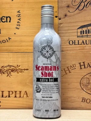 Fles Seaman’s Shot Duitse kruidenlikeur met menthol en eucalyptus.