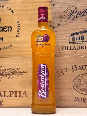 Fles Berentzen Maracuja tropische fruitlikeur met passievrucht.