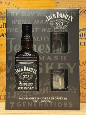 Jack Daniel’s 2 glazen met 0,7L in geschenkverpakking