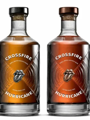 Set van twee flessen Crossfire Hurricane Gold en Reserve Rum by The Rolling Stones 2026 Release
