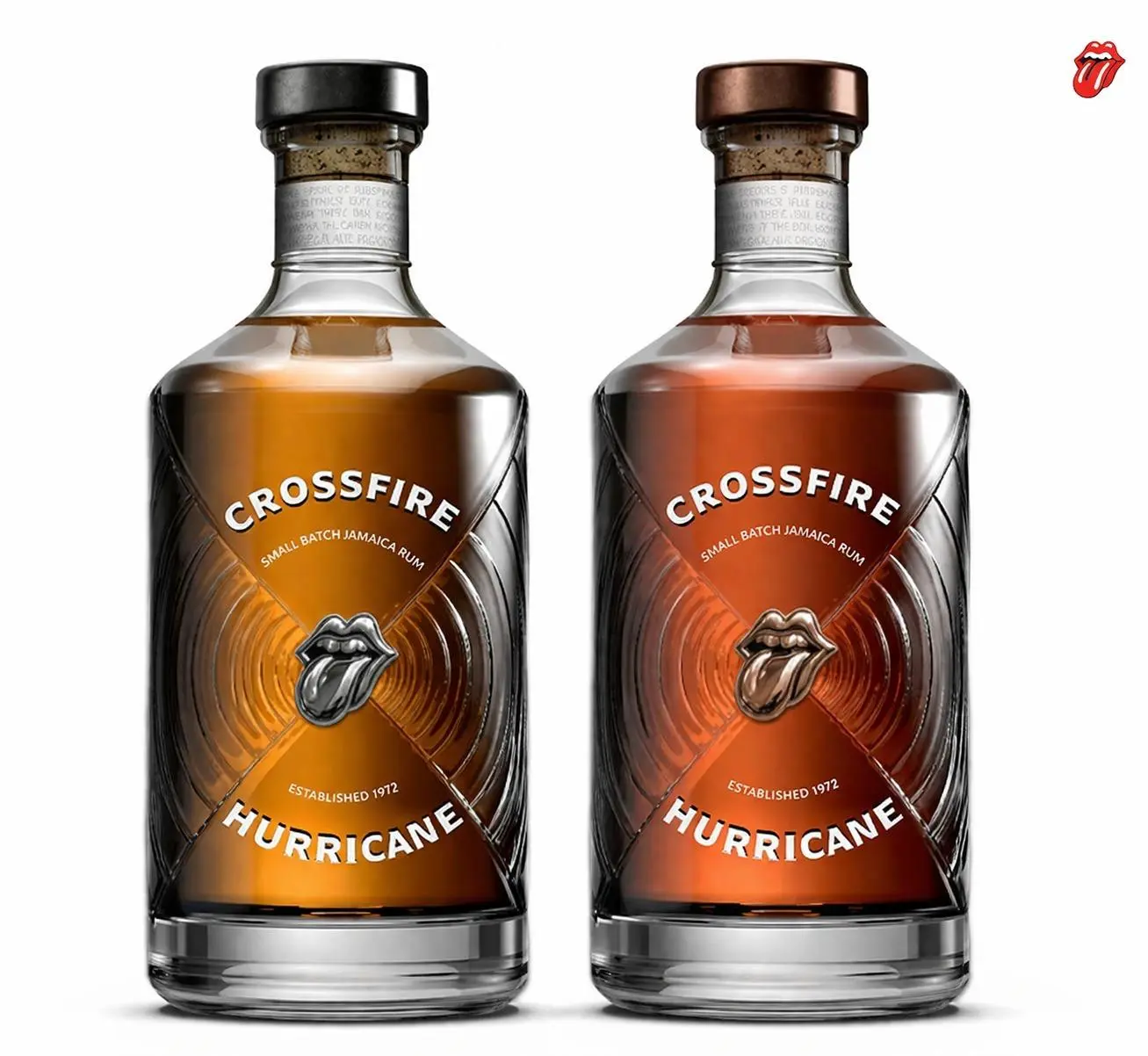 Set van twee flessen Crossfire Hurricane Gold en Reserve Rum by The Rolling Stones 2026 Release