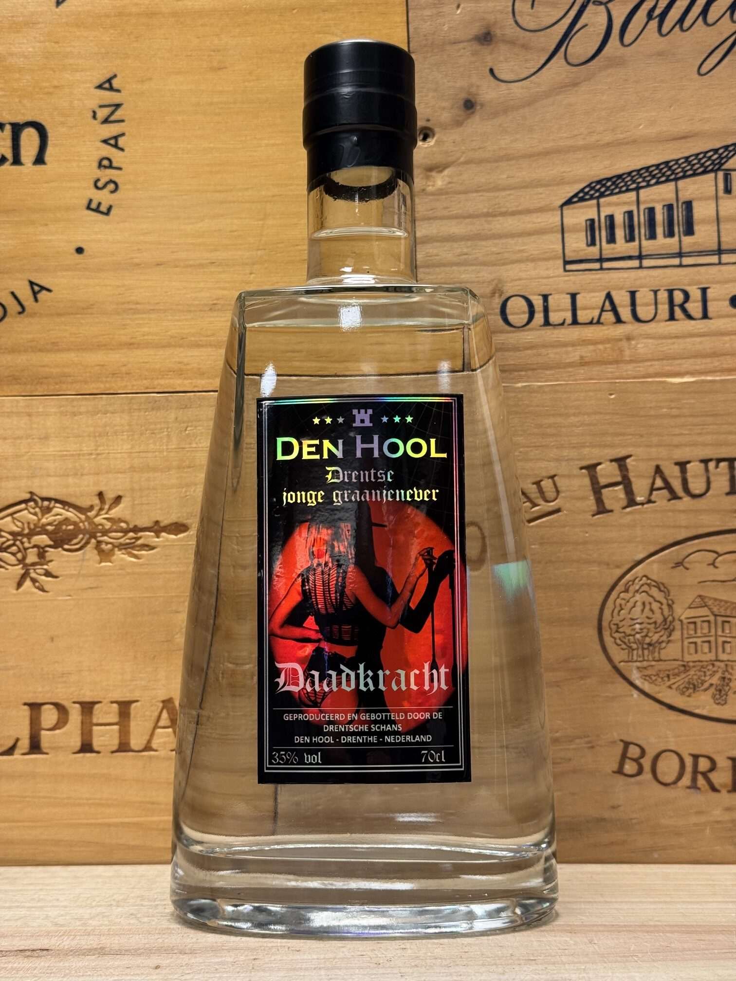 Fles Den Hool Daadkracht Jonge Graanjenever Nederlandse jenever.