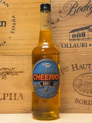 Fles CHEERIO! Shot Justen de Wildt Nederlandse feestelijke shotdrank.